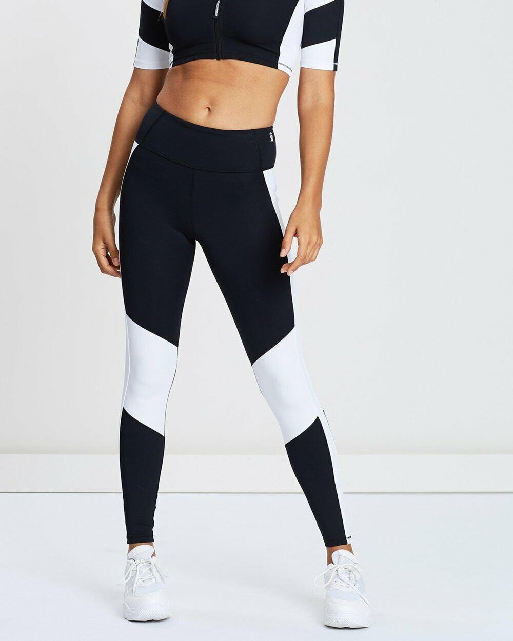 Good American The Dual Life Black White Legging Size 2 M Medium NWT